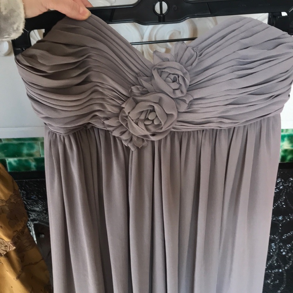 Grey strapless floaty dress by WTOO